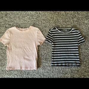H&M set of 2 ribbed t-shirts girl 10/11